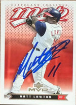 Matt Lawton Signed 2003 Upper Deck MVP Baseball Card - Cleveland Indians