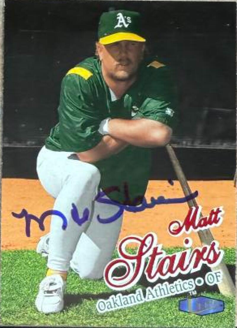 Matt Stairs Signed 1998 Fleer Ultra Baseball Card - Oakland A's #16