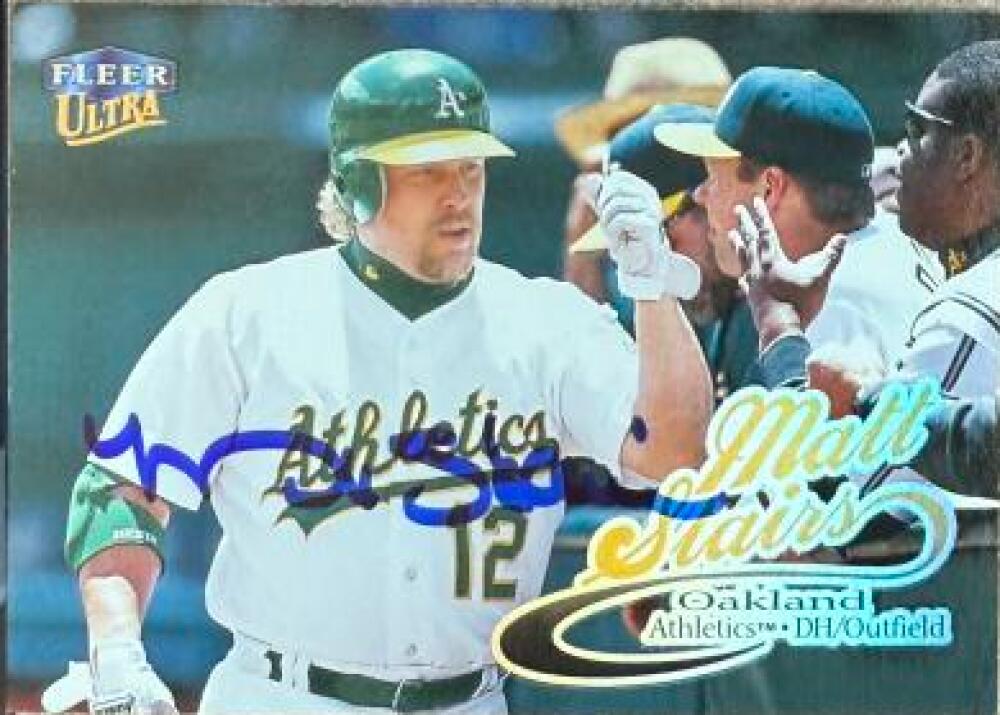 Matt Stairs Signed 1999 Fleer Ultra Baseball Card - Oakland A's #124