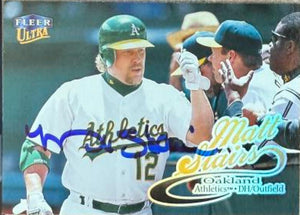 Matt Stairs Signed 1999 Fleer Ultra Baseball Card - Oakland A's #124