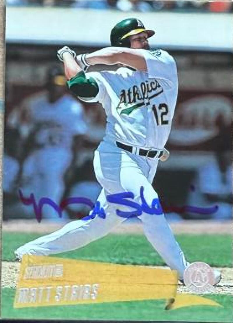 Matt Stairs Signed 2000 Stadium Club Baseball Card - Oakland A's #56