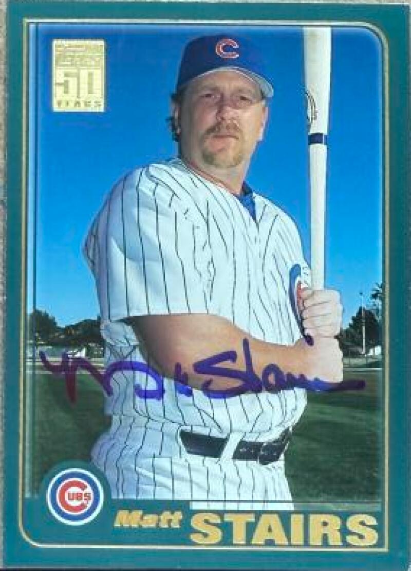 Matt Stairs Signed 2001 Topps Baseball Card - Chicago Cubs #483