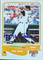 Matt Stairs Signed 2004 Fleer Tradition Baseball Card - Pittsburgh Pirates #129