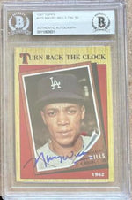 Maury Wills Signed 1987 Topps Baseball Card - Los Angeles Dodgers - BGS - PastPros