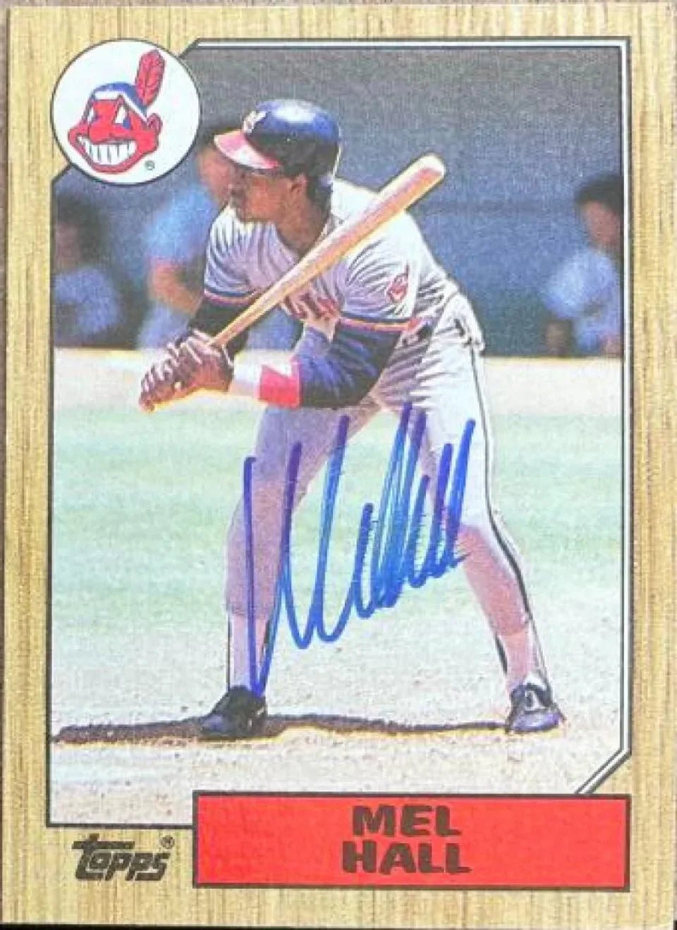 Mel Hall Signed 1987 Topps Baseball Card - Cleveland Indians