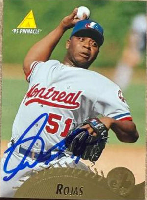Mel Rojas Signed 1995 Pinnacle Baseball Card - Montreal Expos