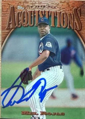 Mel Rojas Signed 1997 Topps Finest Baseball Card - Chicago Cubs