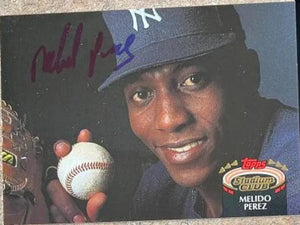 Melido Perez Signed 1992 Stadium Club Baseball Card - New York Yankees