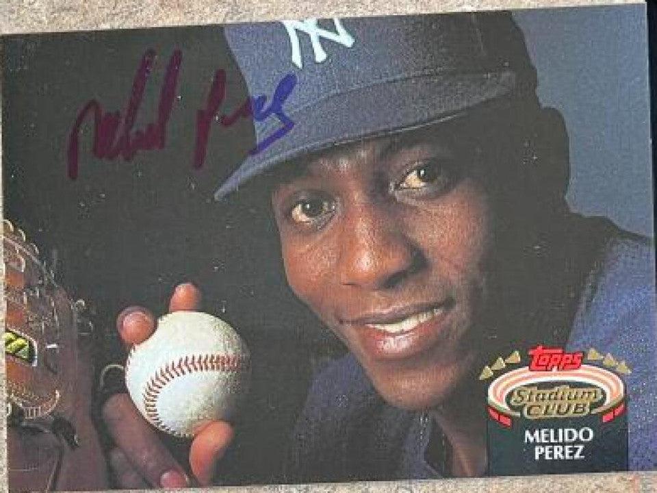 Melido Perez Signed 1992 Stadium Club Baseball Card - New York Yankees - PastPros