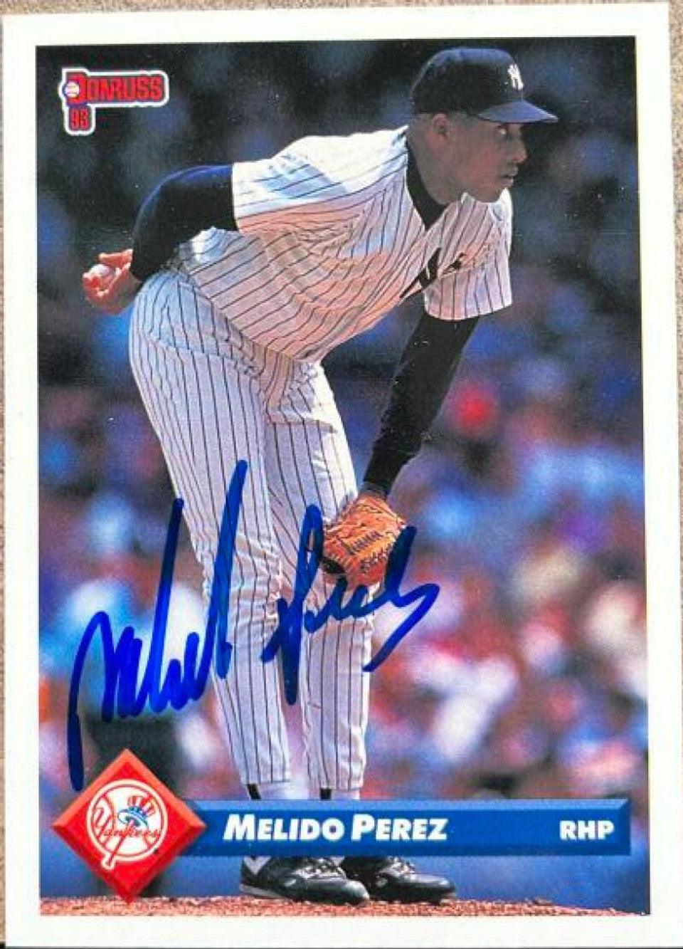 Melido Perez Signed 1993 Donruss Baseball Card - New York Yankees - PastPros
