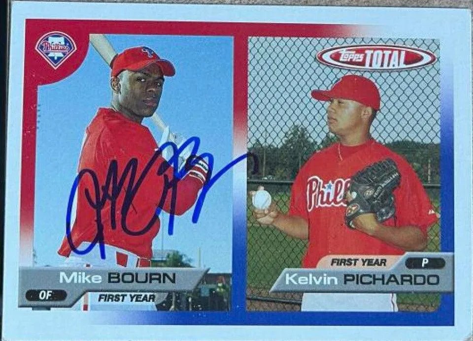 Michael Bourn Signed 2005 Topps Total Baseball Card - Philadelphia Phillies