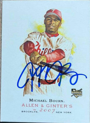 Michael Bourn Signed 2007 Allen & Ginter Baseball Card - Philadelphia Phillies - PastPros