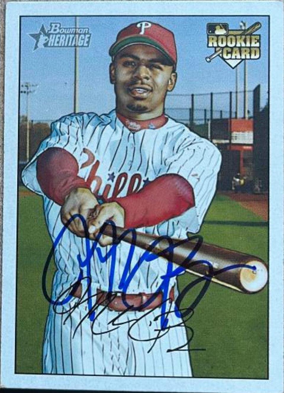 Michael Bourn Signed 2007 Bowman Heritage Baseball Card - Philadelphia Phillies - PastPros