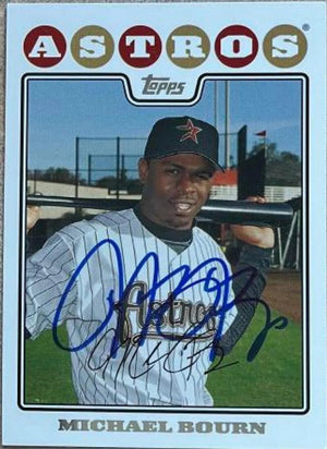 Michael Bourn Signed 2008 Topps Baseball Card - Houston Astros