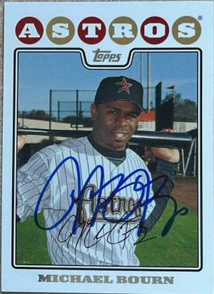 Michael Bourn Signed 2008 Topps Baseball Card - Houston Astros - PastPros