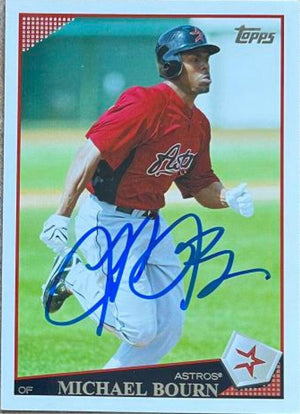 Michael Bourn Signed 2009 Topps Baseball Card - Houston Astros - PastPros