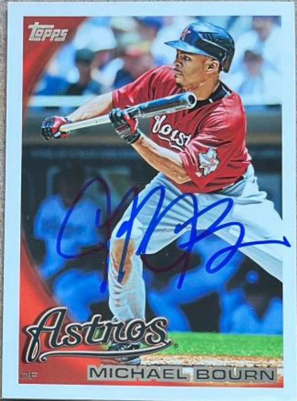 Michael Bourn Signed 2010 Topps Baseball Card - Houston Astros