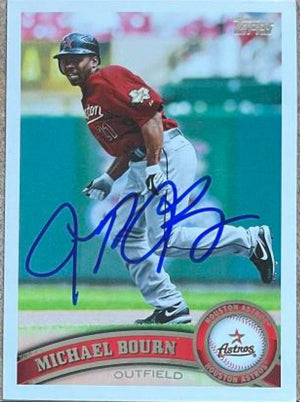 Michael Bourn Signed 2011 Topps Baseball Card - Houston Astros - PastPros