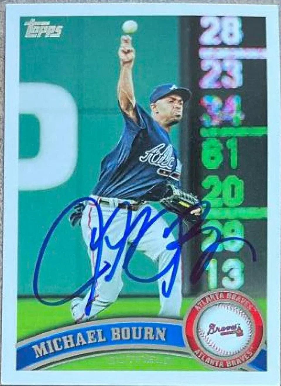 Michael Bourn Signed 2011 Topps Update Baseball Card - Atlanta Braves