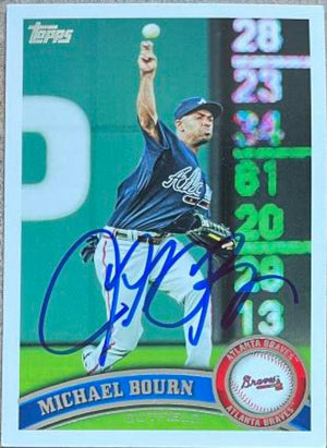Michael Bourn Signed 2011 Topps Update Baseball Card - Atlanta Braves - PastPros