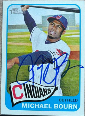 Michael Bourn Signed 2014 Topps Heritage Baseball Card - Cleveland Indians - PastPros