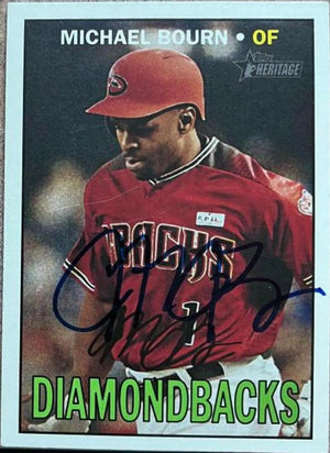 Michael Bourn Signed 2016 Topps Heritage Baseball Card - Arizona Diamondbacks