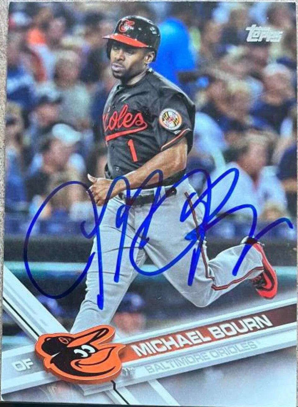Michael Bourn Signed 2017 Topps Baseball Card - Baltimore Orioles