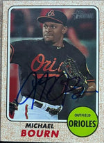 Michael Bourn Signed 2017 Topps Heritage Baseball Card - Baltimore Orioles