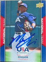 Michael Choice Signed 2009 Upper Deck USA Baseball Box Set Baseball Card - Team USA