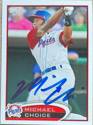 Michael Choice Signed 2012 Topps Pro Debut Baseball Card - Stockton Ports