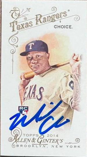 Michael Choice Signed 2014 Allen & Ginter Mini Baseball Card - Texas Rangers (A&G Back) - PastPros