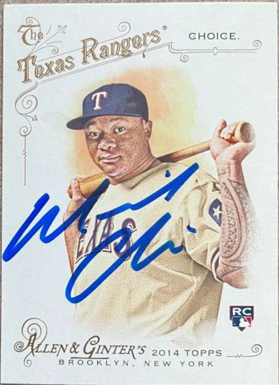 Michael Choice Signed 2014 Allen & Ginter Baseball Card - Texas Rangers