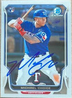 Michael Choice Signed 2014 Bowman Chrome Baseball Card - Texas Rangers - PastPros