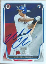 Michael Choice Signed 2014 Bowman Hometown Baseball Card - Texas Rangers