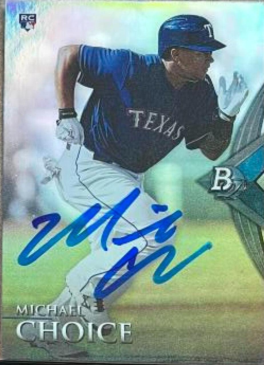 Michael Choice Signed 2014 Bowman Platinum Baseball Card - Texas Rangers - PastPros