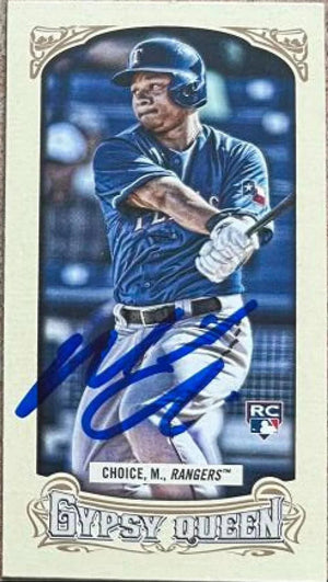 Michael Choice Signed 2014 Gypsy Queen Mini Baseball Card - Texas Rangers