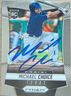 Michael Choice Signed 2014 Panini Prizm Baseball Card - Texas Rangers