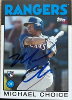 Michael Choice Signed 2014 Topps Archives Baseball Card - Texas Rangers