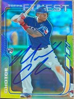 Michael Choice Signed 2014 Topps Finest Baseball Card - Texas Rangers