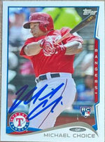 Michael Choice Signed 2014 Topps Update Baseball Card - Texas Rangers