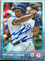 Michael Choice Signed 2015 Topps Mini Baseball Card - Texas Rangers