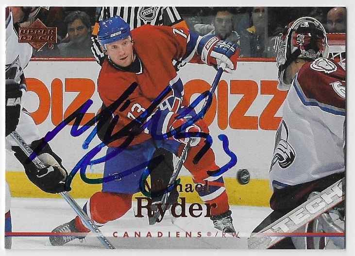 Michael Ryder Signed 2007-08 Upper Deck Hockey Card - Montreal Canadiens