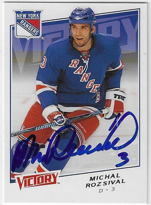 Michal Rozsival Signed 2008-09 Upper Deck Victory Hockey Card - New York Rangers