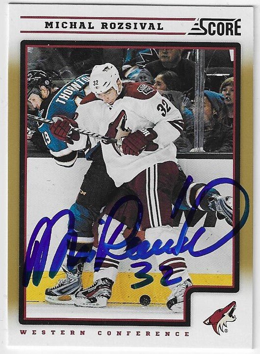 Michal Rozsival Signed 2012-13 Score Hockey Card - Phoenix Coyotes