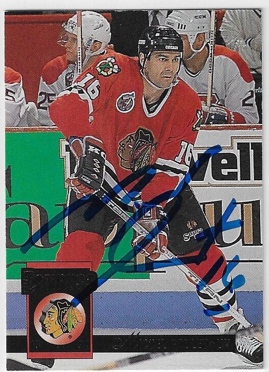 Michel Goulet Signed 1993-94 Donruss Hockey Card - Chicago Blackhawks