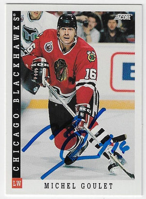 Michel Goulet Signed 1993-94 Score Hockey Card - Chicago Blackhawks