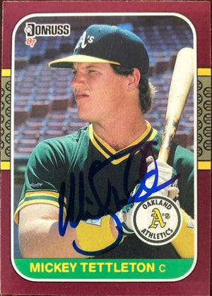 Mickey Tettleton Signed 1987 Donruss Opening Day Baseball Card - Oakland A's