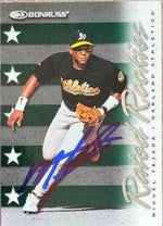Miguel Tejada Signed 1998 Donruss Rated Rookies Baseball Card - Oakland A's