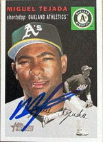 Miguel Tejada Signed 2003 Topps Heritage Baseball Card - Oakland A's (Black Variant) - SP - PastPros