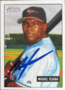 Miguel Tejada Signed 2005 Bowman Heritage Baseball Card - Baltimore Orioles - PastPros
